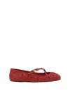 Dolce & Gabbana Ballerinas Satin Leather Sole In Red