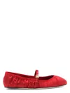 Dolce & Gabbana Nappa Leather Ballet Flats With Logo Buckle In Red
