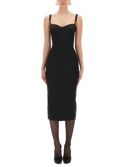 DOLCE & GABBANA DOLCE & GABBANA WOMEN SATIN BUSTIER LONGUETTE DRESS