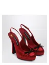 Dolce & Gabbana Vally 105 Satin Slingback Pumps With Upper Bow