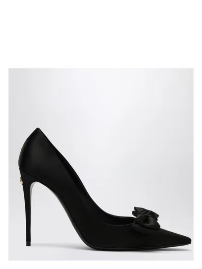 DOLCE & GABBANA WOMEN'S SATIN PUMPS WITH BOW