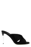 Dolce & Gabbana Satin Sandals With Back Monogram In Black