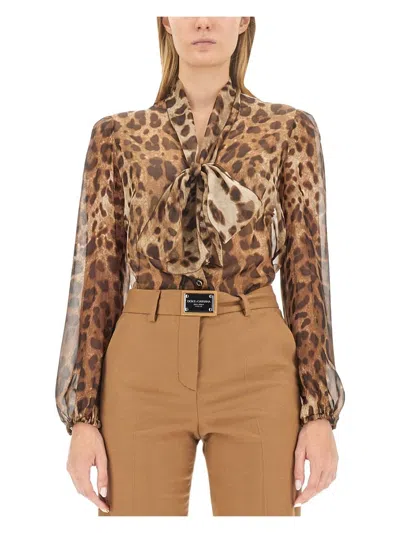 DOLCE & GABBANA WOMEN'S SATIN SHIRT | SIZE 40 | F5N70T
