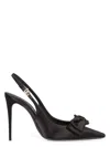 Dolce & Gabbana Mun 105 Satin Slingback Pumps With Bow In Black