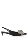 Dolce & Gabbana Satin Sling-back With Rhinestone Embroidery