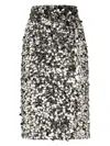 Dolce & Gabbana Sequin Embellished High Waist Midi Skirt In Metallic