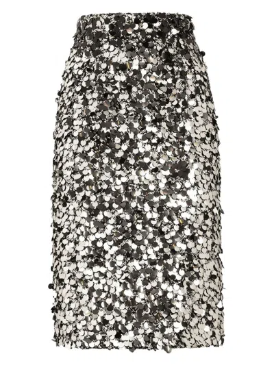 DOLCE & GABBANA WOMEN'S SEQUIN EMBELLISHED MIDI SKIRT