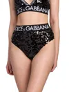 Dolce & Gabbana Women's Sequin Logo Bikini-cut Briefs In Black