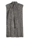 Dolce & Gabbana Sleeveless Silk Shirt With High Neck In Gray