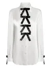 Dolce & Gabbana Silk Shirt With Bows And Long Sleeves In Multi