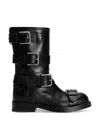 Dolce & Gabbana Leather Boot With Buckles In Animal Print