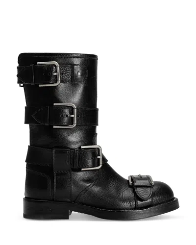 DOLCE & GABBANA WOMEN'S SHORT BUCKLED BOOTS
