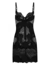 Dolce & Gabbana Lace Mini Dress Adjustable Thin Straps In Black