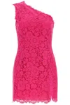 Dolce & Gabbana Mini Dress With Cordonet Lace Slit In Pink