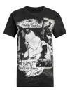 Dolce & Gabbana Graphic Print Cotton T-shirt With Ribbed Neck In Black