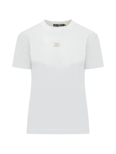 Dolce & Gabbana Round-neck Short-sleeved T-shirt In White