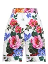 Dolce & Gabbana Multicolor Bermuda Shorts With All-over Floral Pattern Print In Cotton Woman In Multicolour