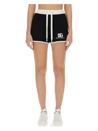 DOLCE & GABBANA WOMEN'S SHORTS WITH LOGO EMBROIDERY