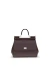 Dolce & Gabbana Women Sicily Large Leather Handbag In Brown