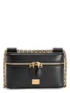 Dolce & Gabbana Sicily Leather Shoulder Bag With Metal Logo Tag In Black