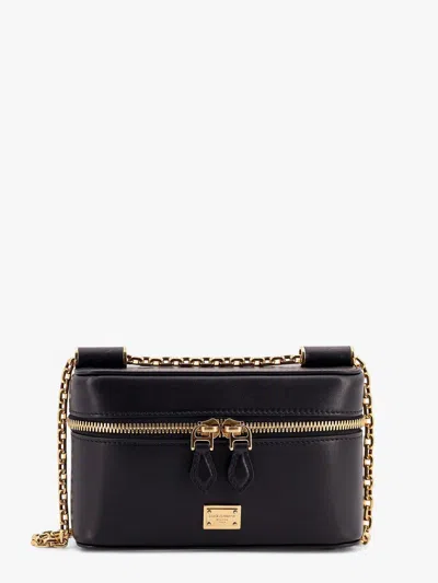 Dolce & Gabbana Women Sicily Leather Shoulder Bag With Metal Logo Tag In Multi