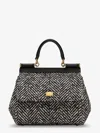 Dolce & Gabbana Women Sicily Medium Chevron Fabric Shoulder Bag In Multi