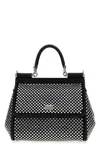 Dolce & Gabbana Sicily Medium Handbag With Crystals In Black