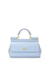 Dolce & Gabbana Light Blue Sicily Patent Small Satchel Bag