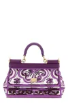 Dolce & Gabbana Small Sicily Elongated Printed Bag In Purple