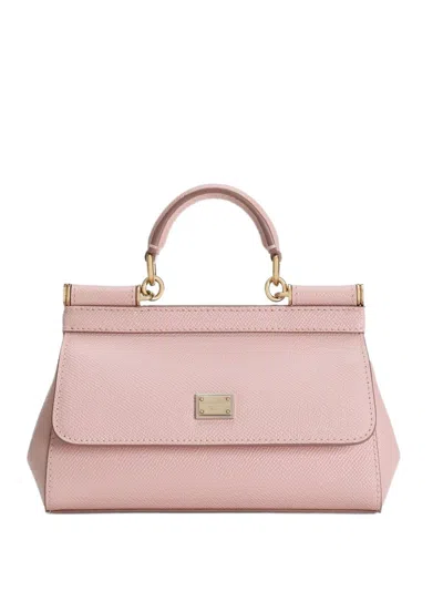 Dolce & Gabbana Women Sicily Small Leather Handbag In Pink
