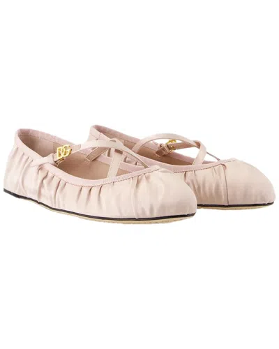 Dolce & Gabbana Women's Silk Ballerinas Flat In Pink
