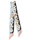 Dolce & Gabbana Silk Bandeau Scarf Printed Rectangular Design In Metallic