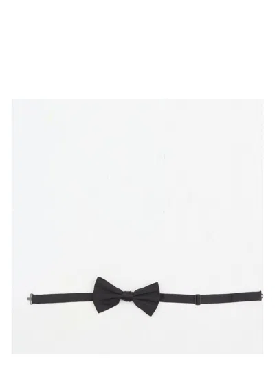 Dolce & Gabbana Silk Bow Tie In Black