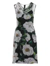 Dolce & Gabbana Silk Dress With Floral Print Dresses Multicolor In Black