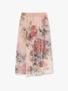Dolce & Gabbana Women Silk Skirt With Iconic Floral Print In Pink