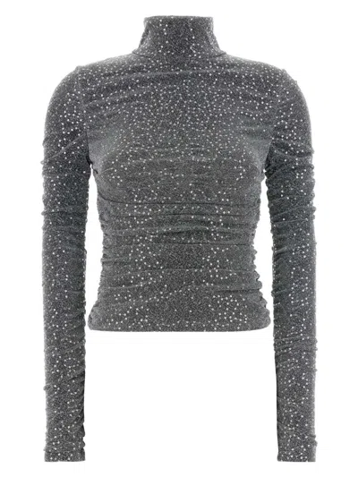 DOLCE & GABBANA WOMEN'S SILVER JERSEY TOP