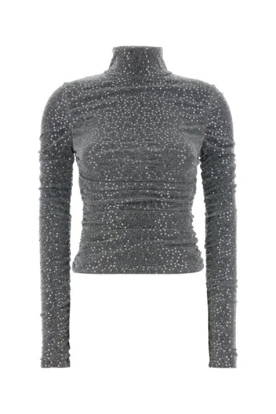 DOLCE & GABBANA DOLCE & GABBANA WOMEN SILVER JERSEY TOP