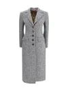 Dolce & Gabbana Women Single-breasted Chevron Coat In Gray