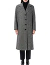 Dolce & Gabbana Melange Wool Herringbone Coat In Black Melange
