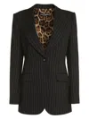 Dolce & Gabbana Single-breasted Pinstripe Wool Turlington Jacket In Black