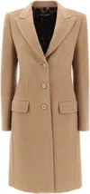 Dolce & Gabbana Women's Single-breasted Wool Coat In Camel