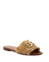 Dolce & Gabbana Raffia Braid Slipper With Fringes