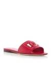 Dolce & Gabbana 'bianca' Leather Flat Sole Sandals In Red