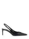 Dolce & Gabbana Pointed Toe Slingback High Heel Sandals In Black