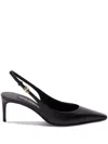 Dolce & Gabbana Pointed Toe Buckle Detail Stiletto Heels In Black
