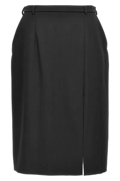 Dolce & Gabbana High-waisted Slit Skirt Design In Black