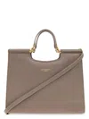 Dolce & Gabbana Beige Calfskin Tote Bag With Adjustable Shoulder Strap In Grey