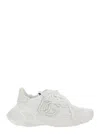 Dolce & Gabbana Accelerate Fabric Sneakers Leather Inserts In White