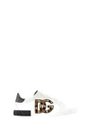 Dolce & Gabbana White Low Top Sneaker With Animal-motif Logo In Leather Woman
