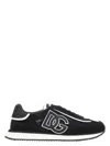 Dolce & Gabbana Dg Cushion Lace-detailed Suede Sneakers Shoes In Black
